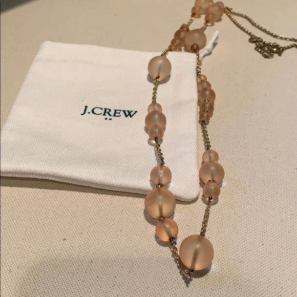 J. Crew Jewelry - J.Crew long chain peach bauble necklace